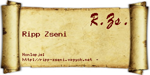 Ripp Zseni névjegykártya